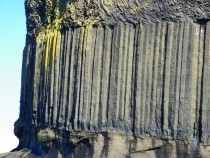 Isle of Staffa volcanic basalt 3 layered rock structure