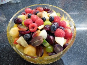 Fruit Salad, fresh food, Seaview bed and breakfast, Mull